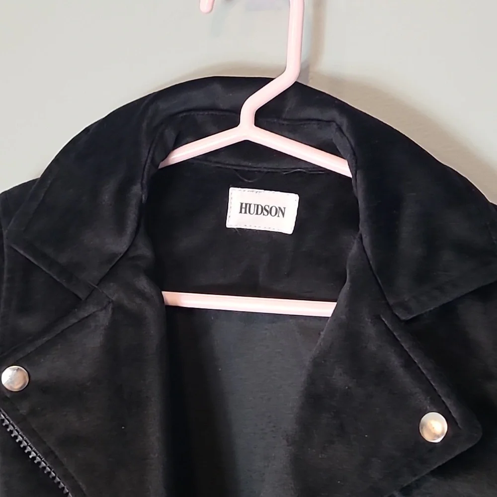 Hudson velvet black moto biker‎ jacket Girls Size 2T